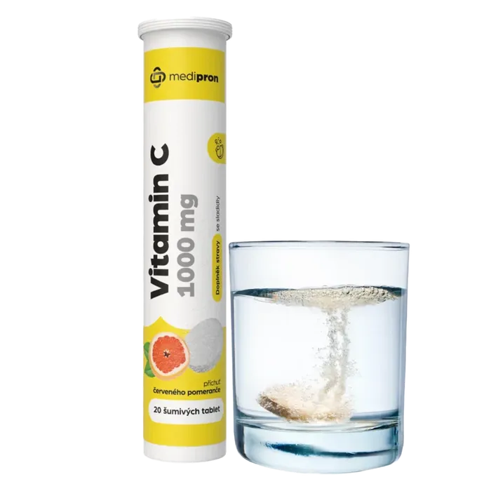 medipron Vitamin C 1000 mg červený pomeranč 20 šumivých tablet